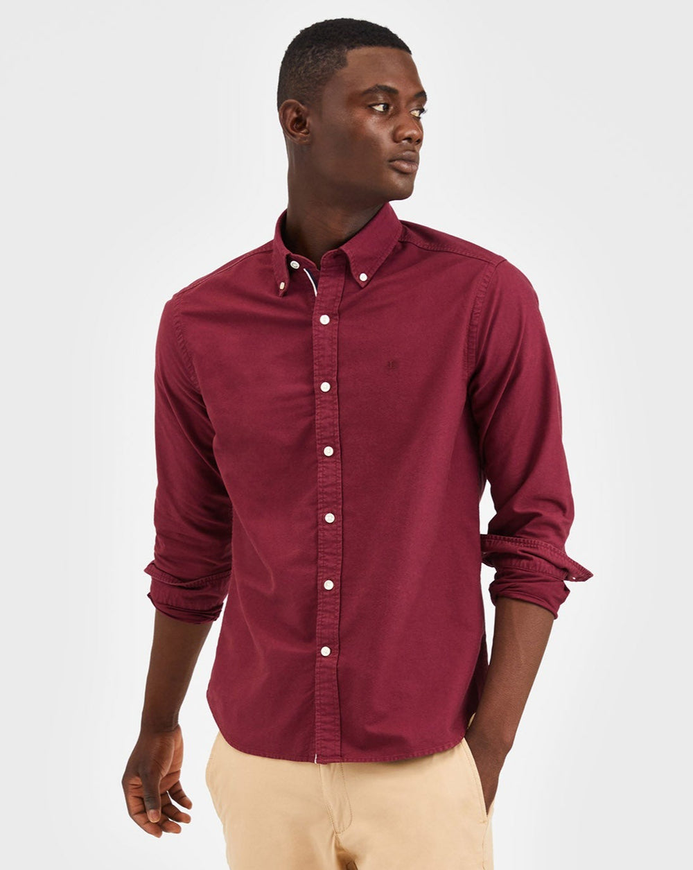 Chemises Ben Sherman Beatnik Oxford Garment Dye Bordeaux | CUE-33776677